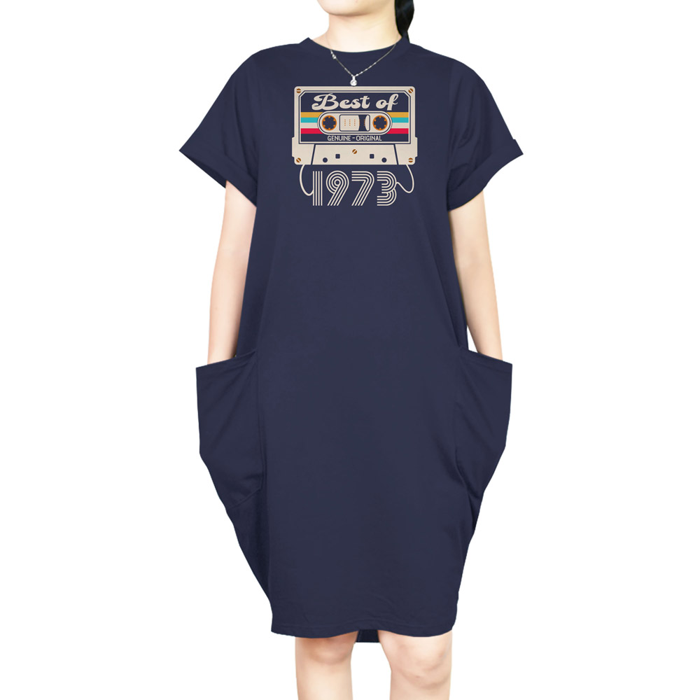 Best Of 1973 Loose Short Sleeve Pocket On Dress - variant image 1