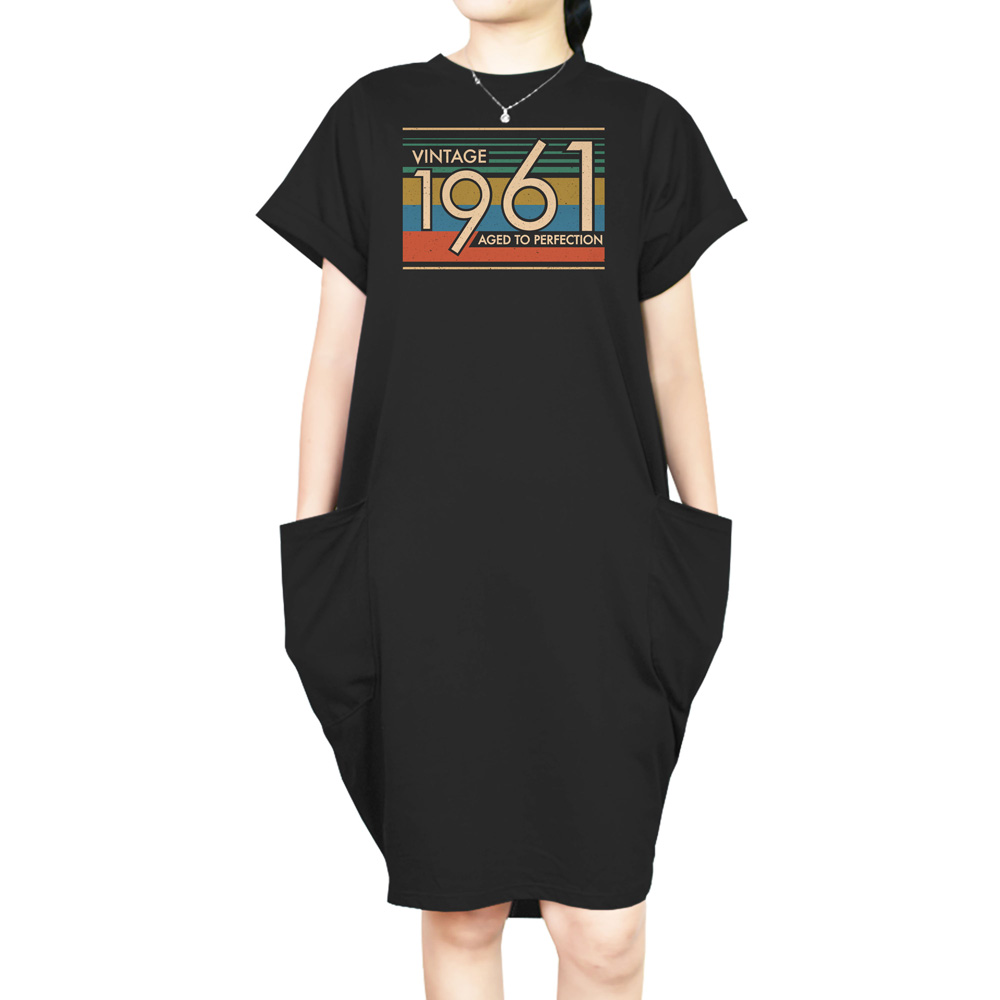 Aged Perfection 1961 Loose Short Sleeve Pocket On Dress - variant image 1