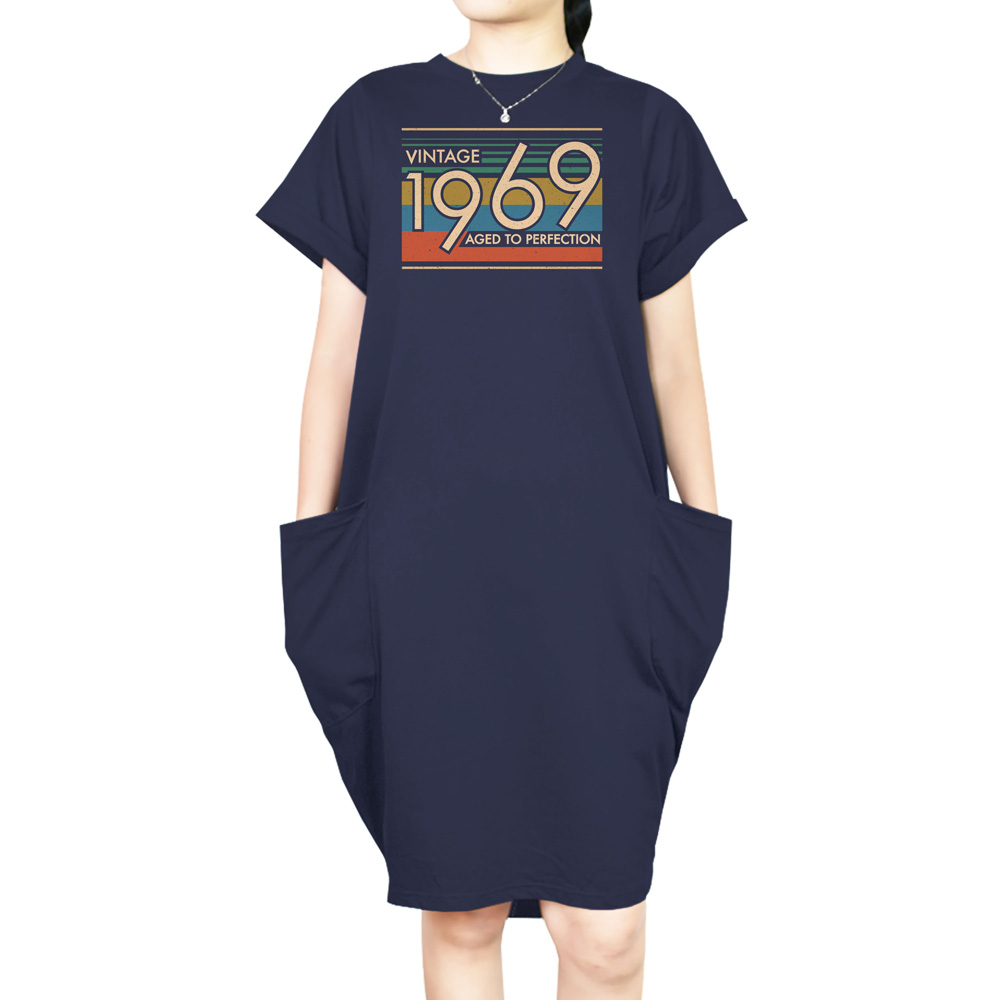 Aged Perfection 1969 Loose Short Sleeve Pocket On Dress - variant image 1