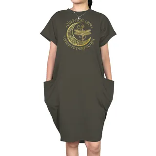 Vintage Perfection 1979 Loose Short Sleeve Pocket On Dress – Green