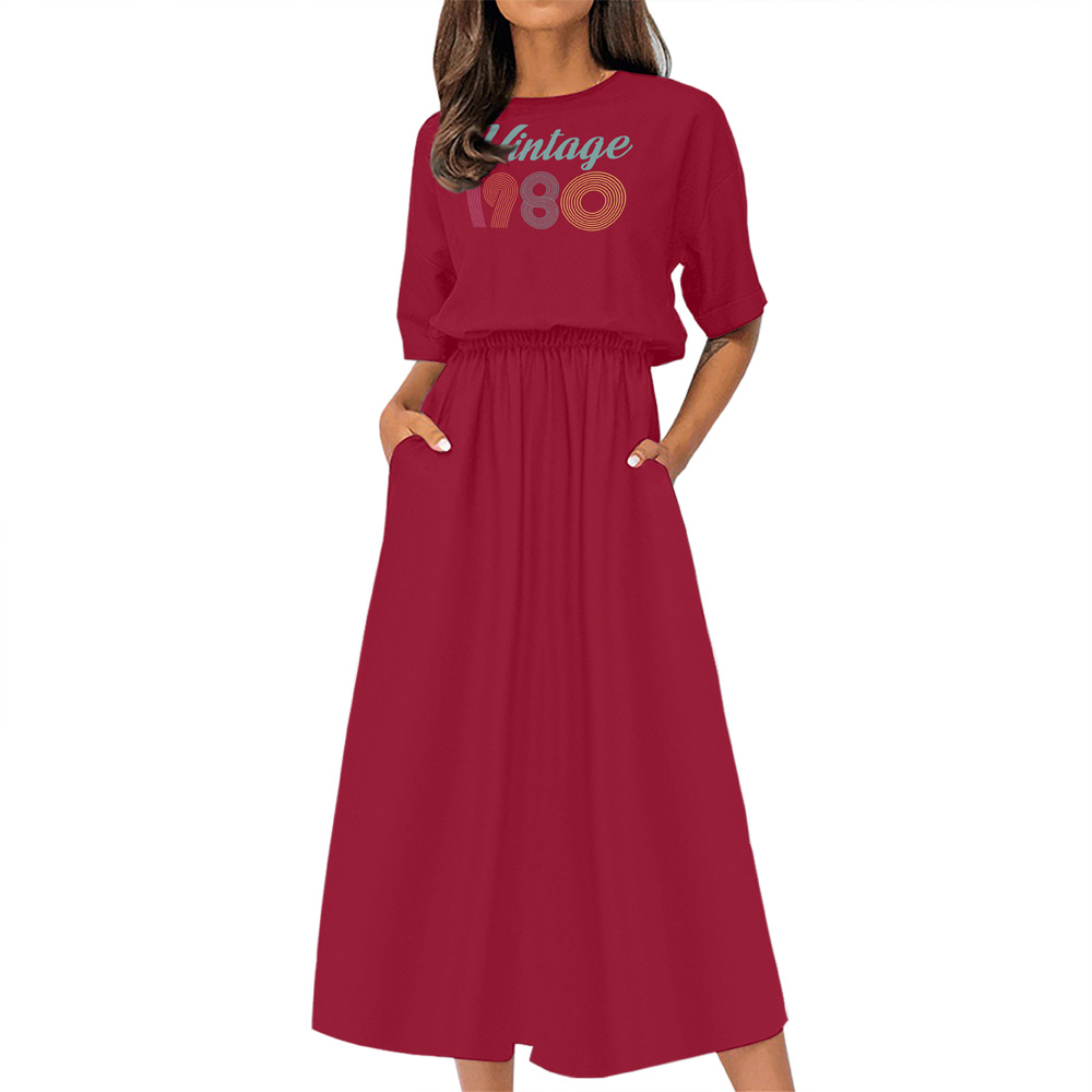 Vintage Edition 1980 Birthday Elastic Waist Dress - variant image 1