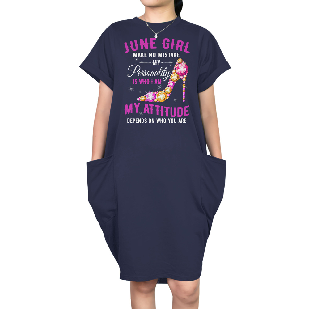 Attitude June Birthday Short Sleeve Pocket Dress - variant image 1
