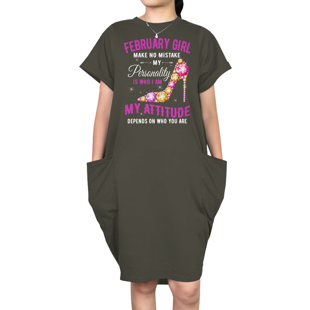Attitude February Birthday Short Sleeve Pocket Dress - variant image 1