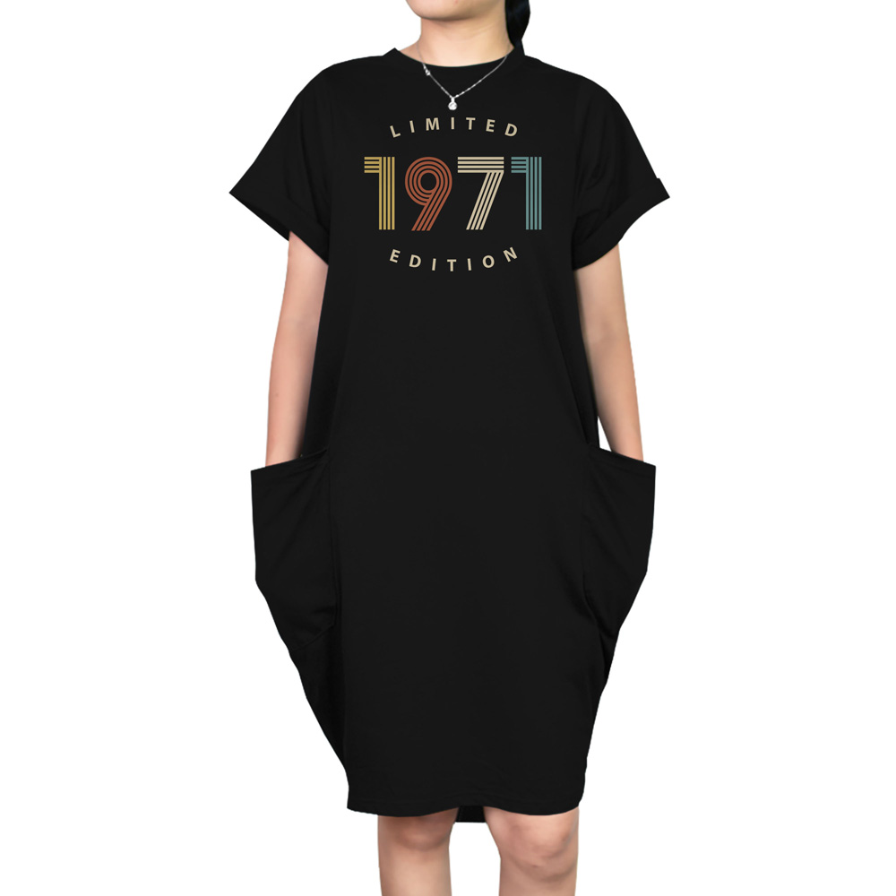 Limited Edition 1971 Loose Short Sleeve Pocket On Dress - variant image 1