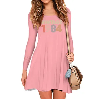 Limited 1984 Birthday Women's Crew Neck Dress – Pink