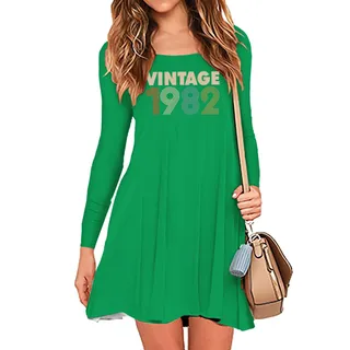 Limited 1982 Birthday Women's Crew Neck Dress – Irish Green
