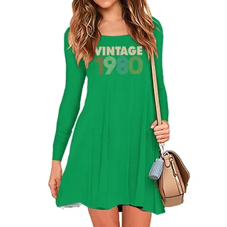 Limited 1980 Birthday Women's Crew Neck Dress – Irish Green