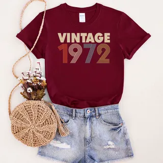 Limited 1972 Birthday T-Shirt – Maroon