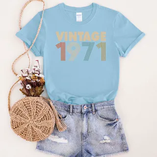 Limited 1971 Birthday T-Shirt – Light Blue