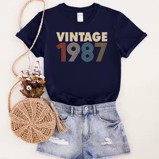 Limited 1987 Birthday T-Shirt – Navy