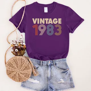 Limited 1983 Birthday T-Shirt – Purple