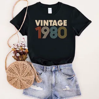 Limited 1980 Birthday T-Shirt – Black