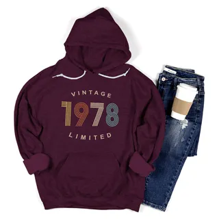 Limited Vintage 1978 Birthday Hoodie – Maroon