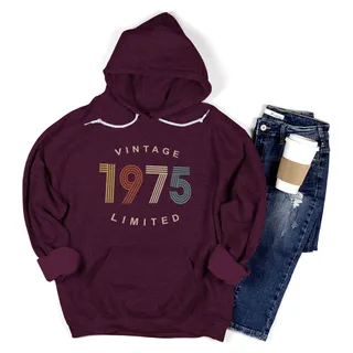 Limited Vintage 1975 Birthday Hoodie – Maroon