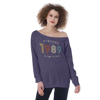 Limited Vintage 1989 Women's Off-Shoulder Sweatshirt – Purple