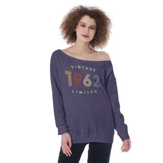 Limited Vintage 1962 Women's Off-Shoulder Sweatshirt – Purple
