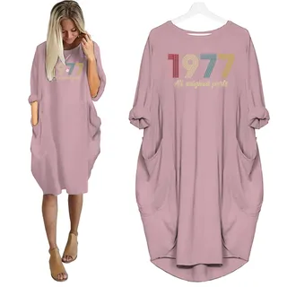 Original Parts 1977 Birthday Pocket Dress – Pink