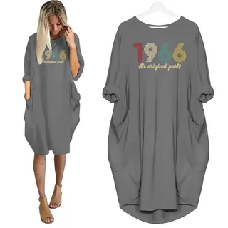 Original Parts 1966 Birthday Pocket Dress – Grey
