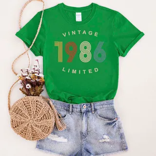 Limited Vintage 1986 Birthday T-Shirt – Irish Green