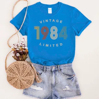 Limited Vintage 1984 Birthday T-Shirt – Royal