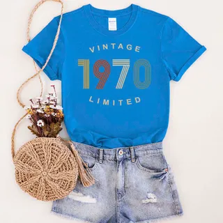 Limited Vintage 1970 Birthday T-Shirt – Royal