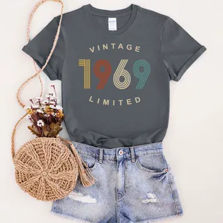 Limited Vintage 1969 Birthday T-Shirt – Dark Heather