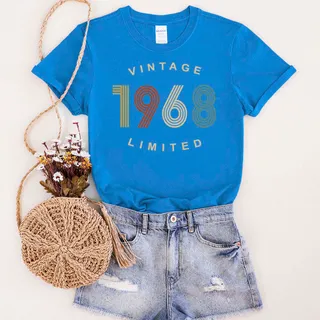 Limited Vintage 1968 Birthday T-Shirt – Royal