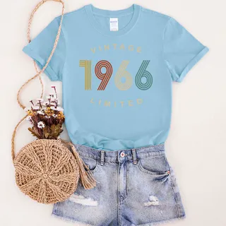 Limited Vintage 1966 Birthday T-Shirt – Light Blue