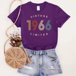 Limited Vintage 1966 Birthday T-Shirt – Purple