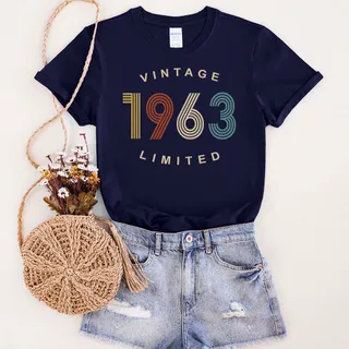 Limited Vintage 1963 Birthday T-Shirt – Navy