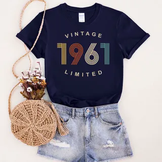 Limited Vintage 1961 Birthday T-Shirt – Navy