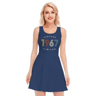 Limited Vintage 1967 Birthday Women's Waistless Dress – Navy