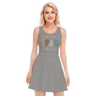 Limited Vintage 1965 Birthday Women's Waistless Dress – Grey