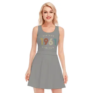 Limited Vintage 1961 Birthday Women's Waistless Dress – Grey
