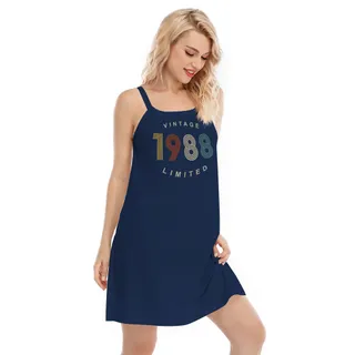 Limited Vintage 1988 Birthday Cami Dress – Navy