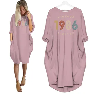 Limited Vintage 1986 Birthday Pocket Dress – Pink