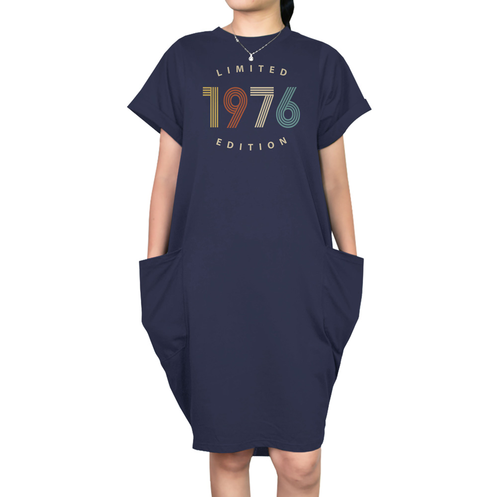 Limited Edition 1976 Loose Short Sleeve Pocket On Dress - variant image 1