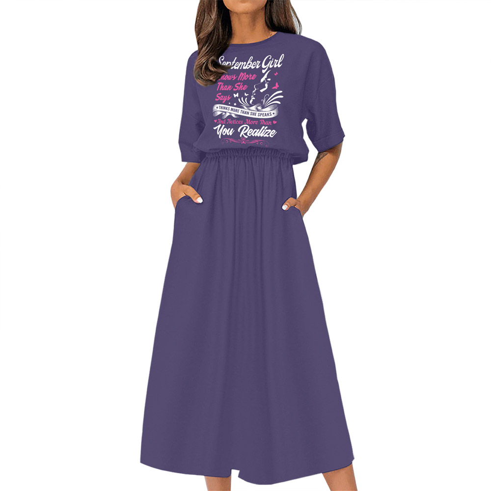Smart September Girl Birthday Elastic Waist Dress - variant image 1