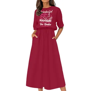 Smart September Girl Birthday Elastic Waist Dress – Cardinal Red