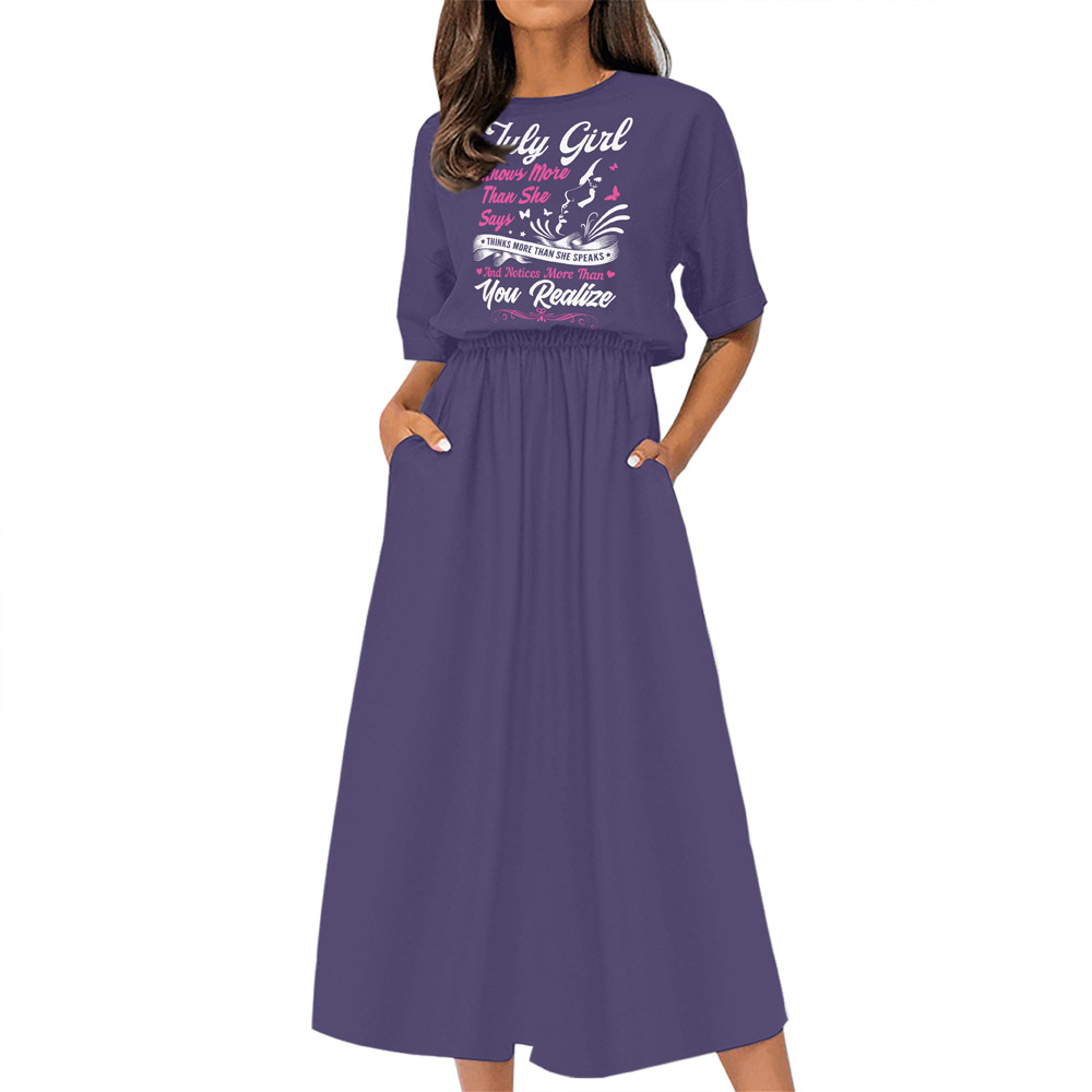 Smart July Girl Birthday Elastic Waist Dress - variant image 1