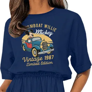 Limited Edition Steamboat 1987 Birthday Elastic Waist Dress – Navy