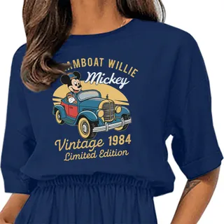 Limited Edition Steamboat 1984 Birthday Elastic Waist Dress – Navy