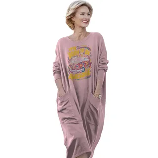 Awesome Hippie Born 1978 Loose Pocket On Dress – Pink