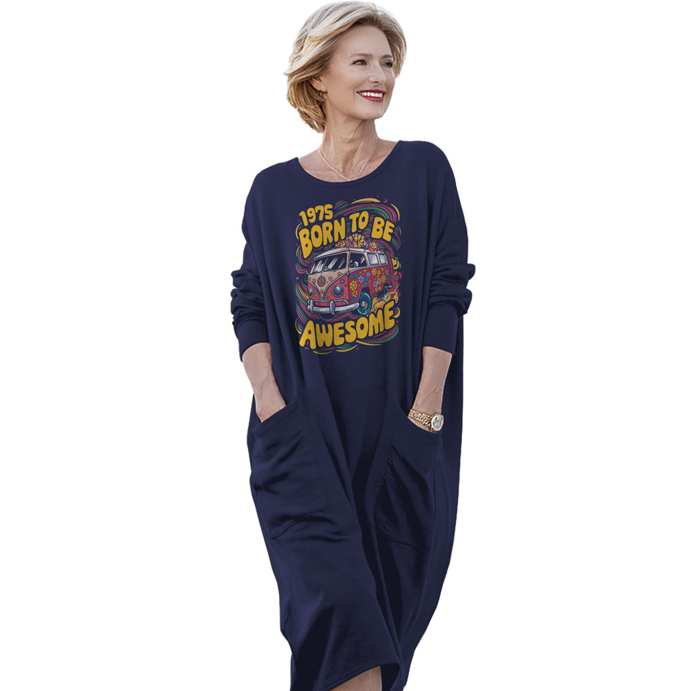 Awesome Hippie Born 1975 Loose Pocket On Dress - variant image 1