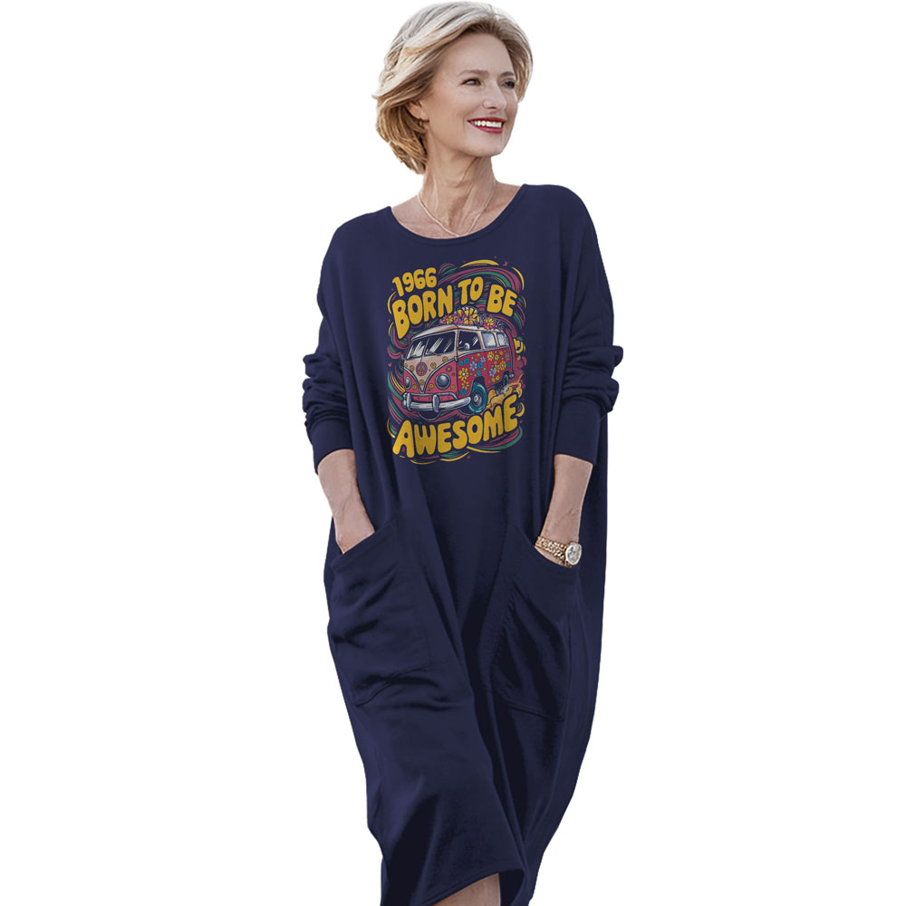 Awesome Hippie Born 1966 Loose Pocket On Dress - variant image 1