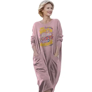 Awesome Hippie Born 1965 Loose Pocket On Dress – Pink