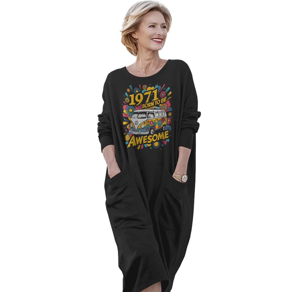 Awesome Hippie 1971 Loose Pocket On Dress - variant image 1