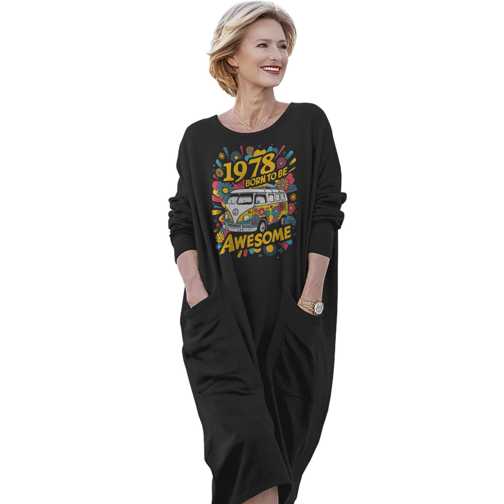 Awesome Hippie 1978 Loose Pocket On Dress - variant image 1