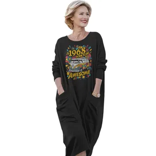 Awesome Hippie 1968 Loose Pocket On Dress – Black