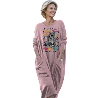 Cool Cat 1974 Birthday Pocket Dress – Pink